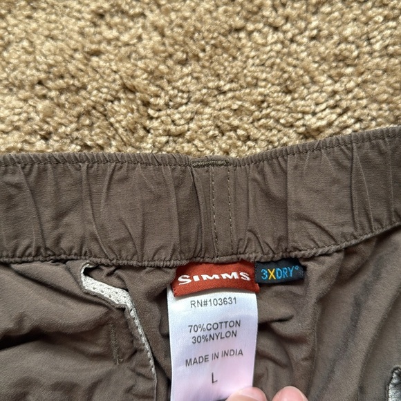 Simms Convertible Olive Green Fly Fishing Outdoor Pants - Picture 5 of 10